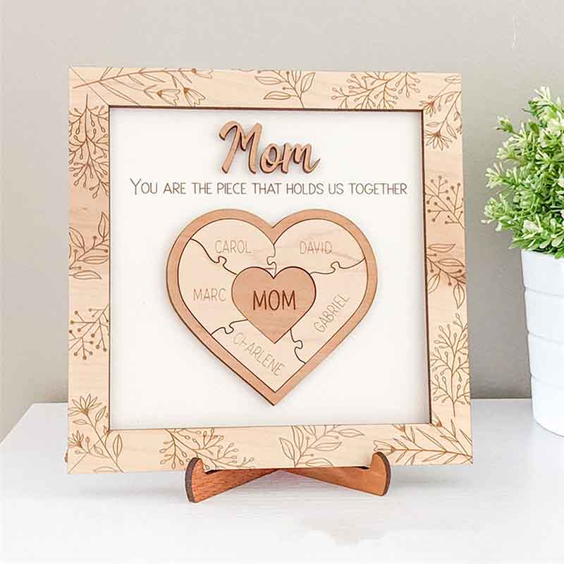 Ornamento cuore puzzle personalizzato per la festa della mamma