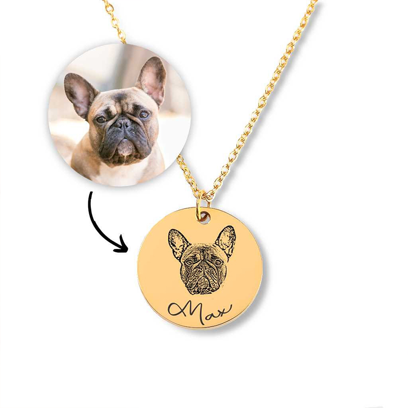 Collana commemorativa personalizzata con ritratto di animali domestici,  regalo per la perdita del cane, regalo per la mamma del cane