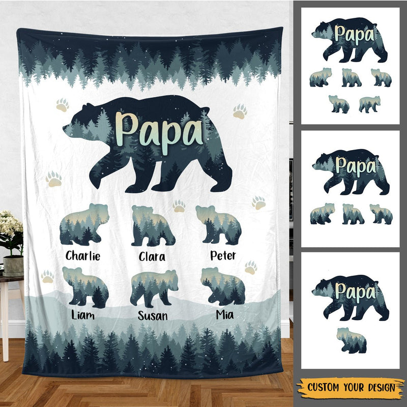 Coperta regalo personalizzata per la festa del papà di papà orso